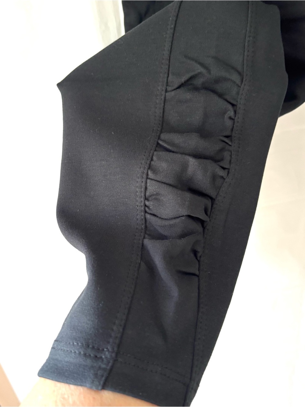 NWT Picadilly Black Straight-Leg Dress Pants Ruched Ankle SZ M - Picture 6 of 9